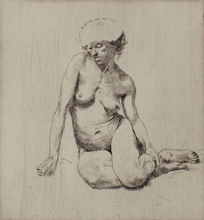 Nude Girl Seated on the Ground - Augustus John 