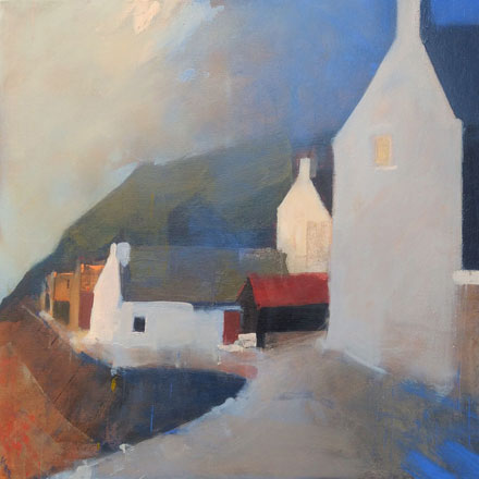 Blue and Gold, Village in February - Karina Rosanne Barrett