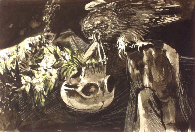 Homage to Dylan Thomas, Flowering Skull - Ceri Richards