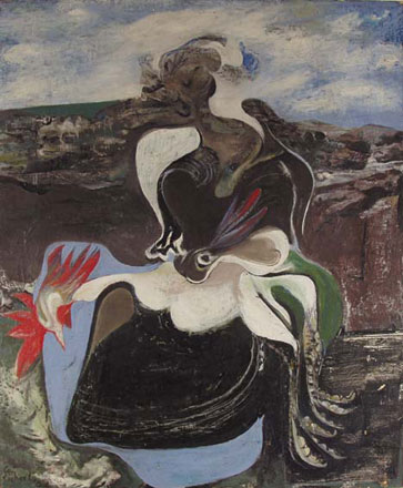 Woman Feathering a Bird - Ceri Richards