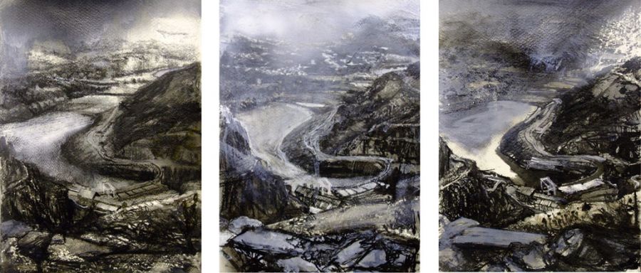 Rain and Light over Dolbadarn (Triptych) - Darren Hughes 