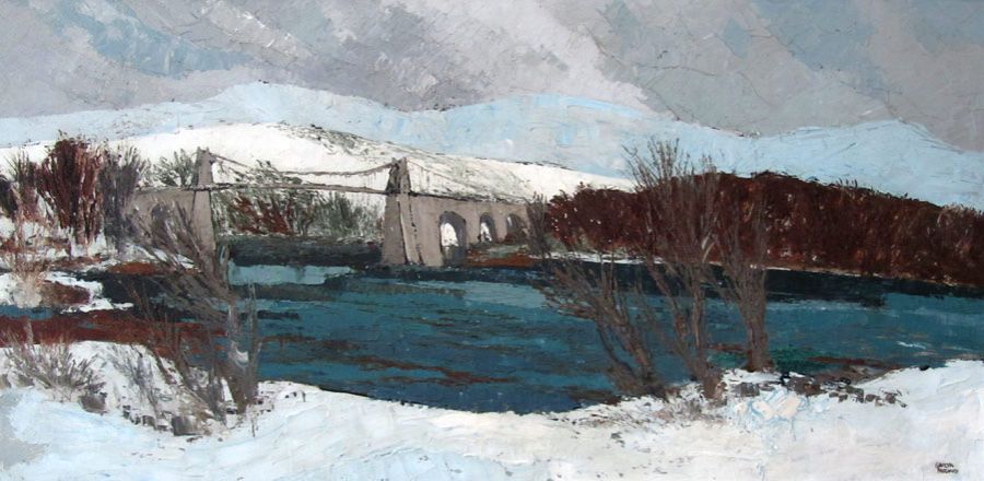 Menai Bridge, Snow on the Carneddau - Gwilym Prichard