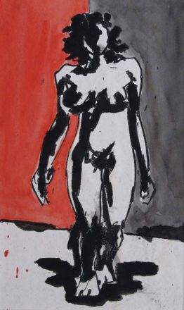 Nude (Red and Grey) - Josef Herman 