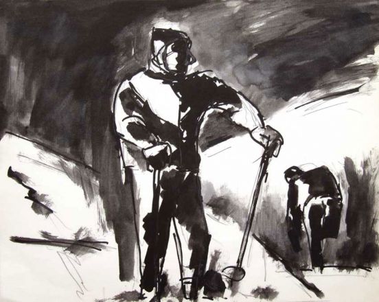 Man on Skis - Josef Herman 