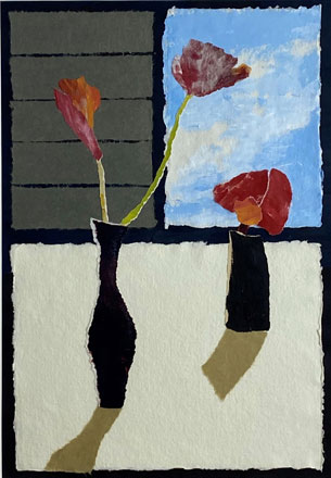 Three Red Flowers - Rosemary Burton