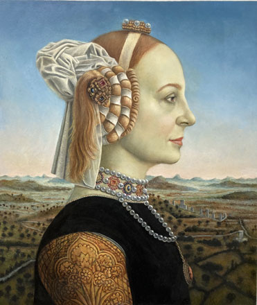 Portrait (after Battista Sforza) - Sally Moore